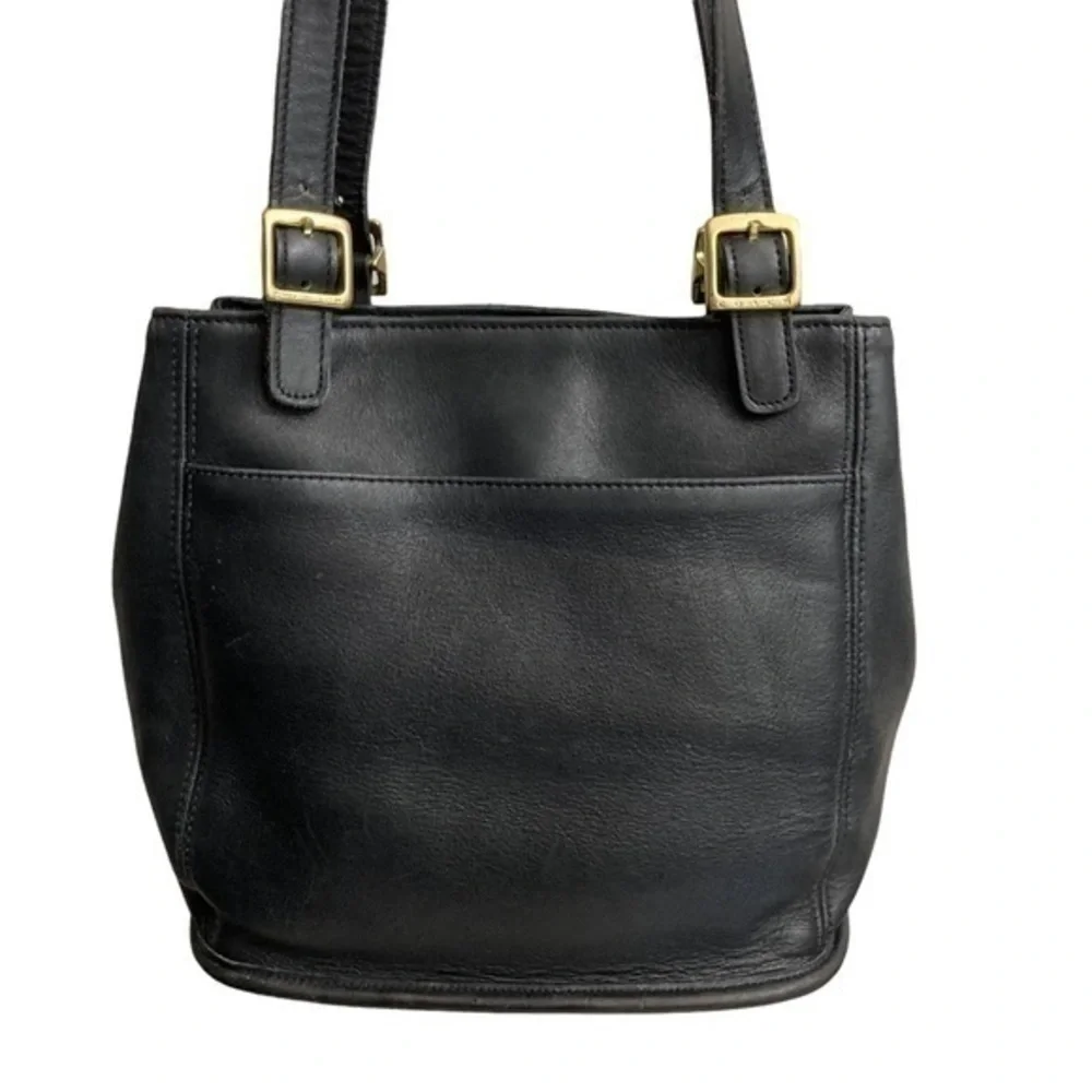 Coach black leather vintage bucket shoulder bag 6008